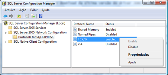 Configuração TCP/IP